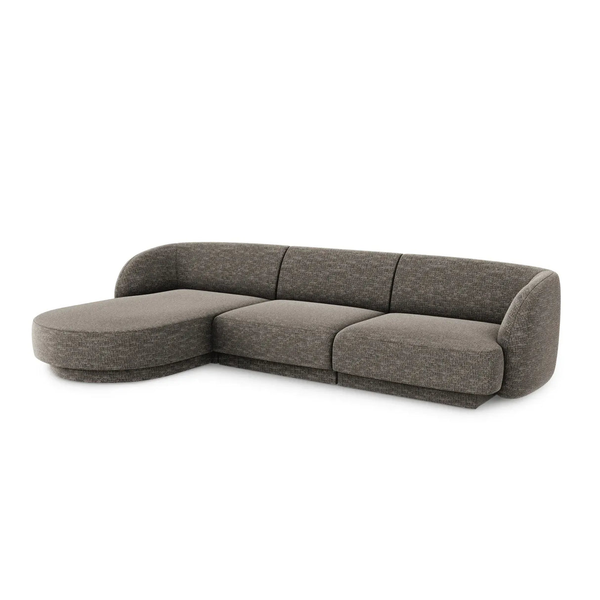 Miley 4-Sitzer Ecksofa Links mit Bezug aus Samt oder Chenille, 255x156 cm - ZEN ZONE Furniture