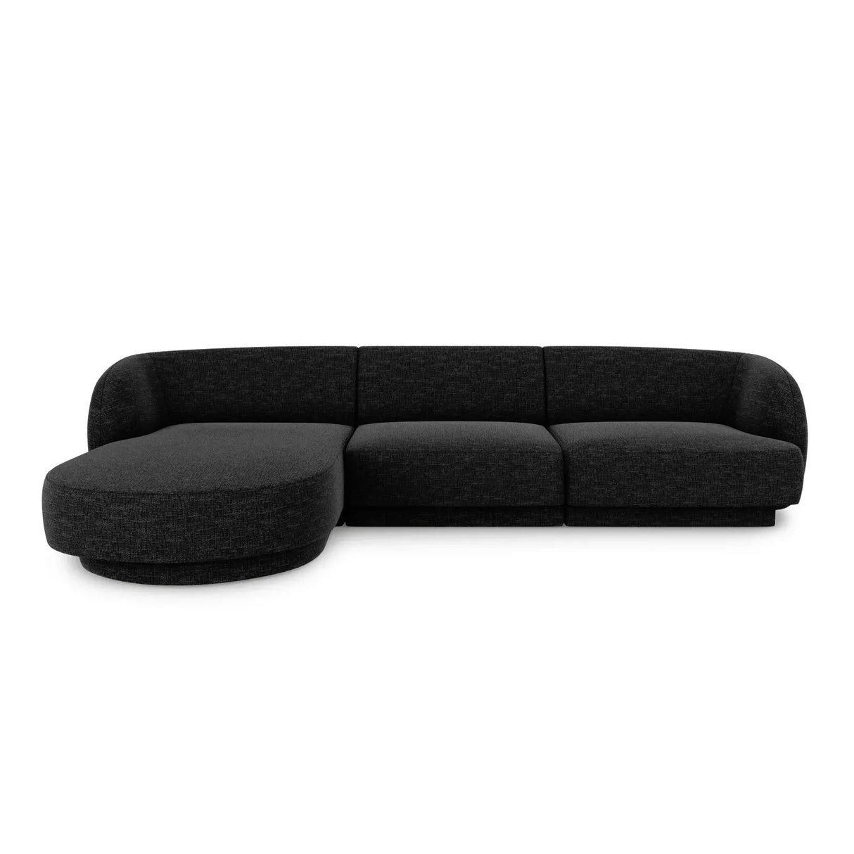 Miley 4-Sitzer Ecksofa Links mit Bezug aus Samt oder Chenille, 255x156 cm - ZEN ZONE Furniture