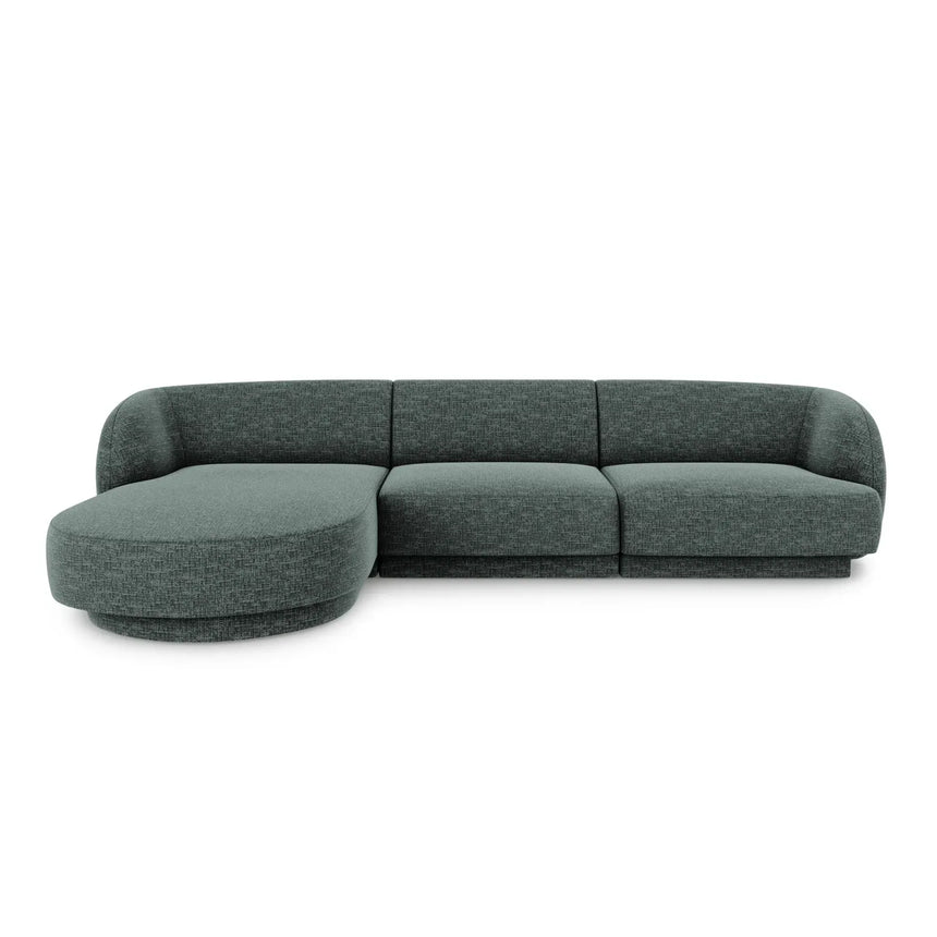 Miley 4-Sitzer Ecksofa Links mit Bezug aus Samt oder Chenille, 255x156 cm - ZEN ZONE Furniture