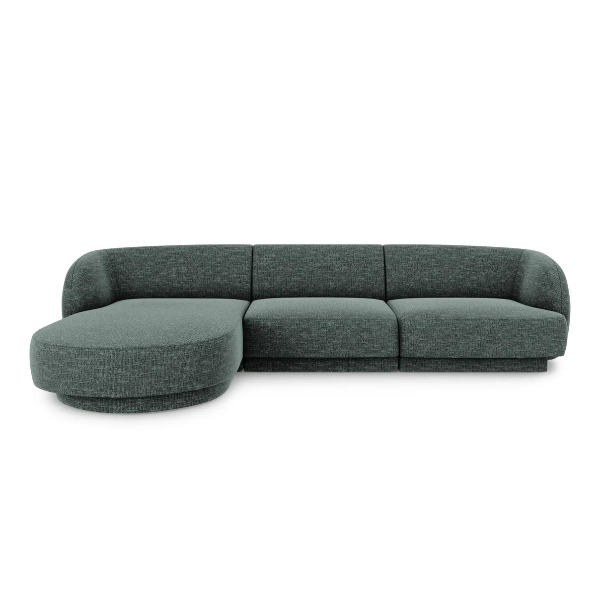 Miley 4-Sitzer Ecksofa Links mit Bezug aus Samt oder Chenille, 255x156 cm - ZEN ZONE Furniture