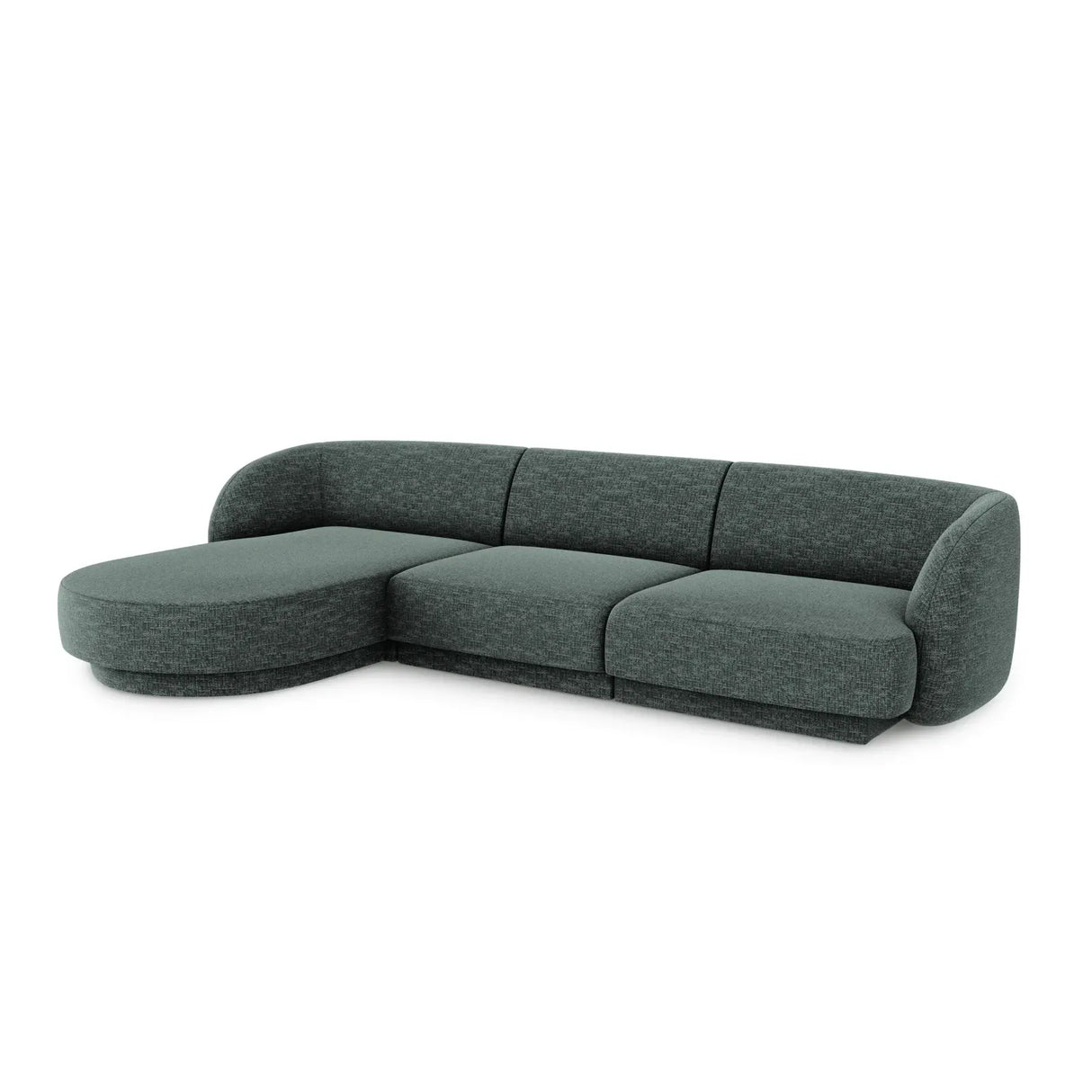 Miley 4-Sitzer Ecksofa Links mit Bezug aus Samt oder Chenille, 255x156 cm - ZEN ZONE Furniture