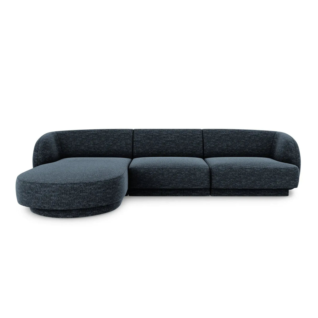 Miley 4-Sitzer Ecksofa Links mit Bezug aus Samt oder Chenille, 255x156 cm - ZEN ZONE Furniture