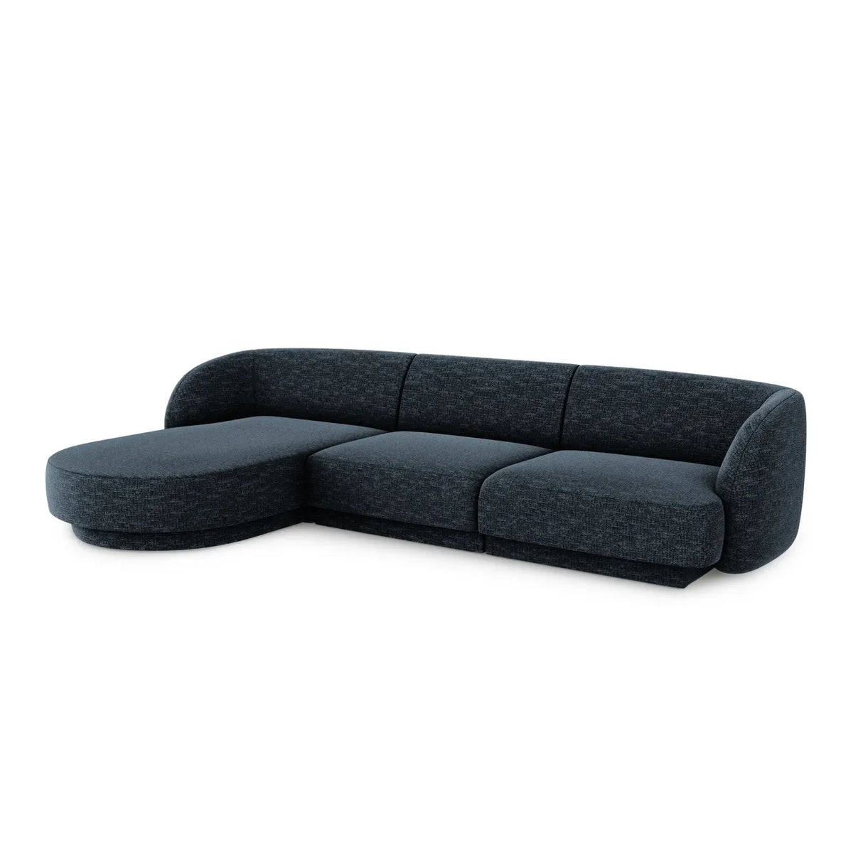 Miley 4-Sitzer Ecksofa Links mit Bezug aus Samt oder Chenille, 255x156 cm - ZEN ZONE Furniture