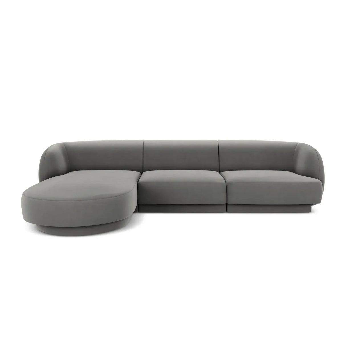 Miley 4-Sitzer Ecksofa Links mit Bezug aus Samt oder Chenille, 255x156 cm - ZEN ZONE Furniture