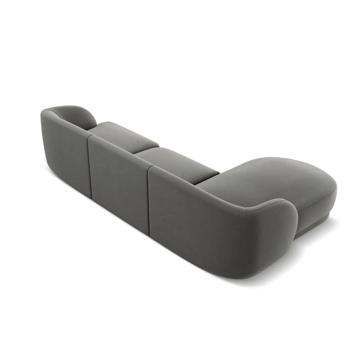 Miley 4-Sitzer Ecksofa Links mit Bezug aus Samt oder Chenille, 255x156 cm - ZEN ZONE Furniture