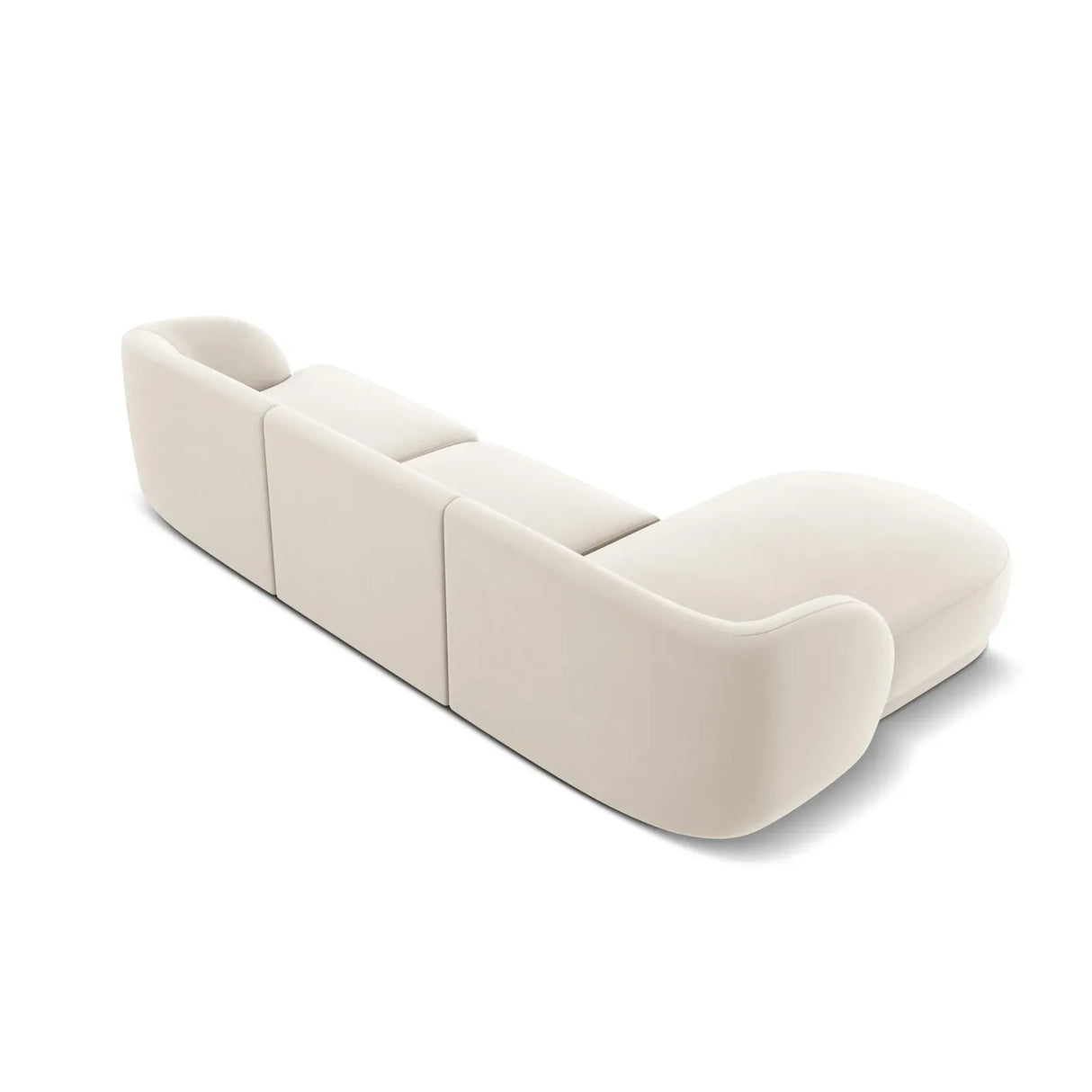 Miley 4-Sitzer Ecksofa Links mit Bezug aus Samt oder Chenille, 255x156 cm - ZEN ZONE Furniture