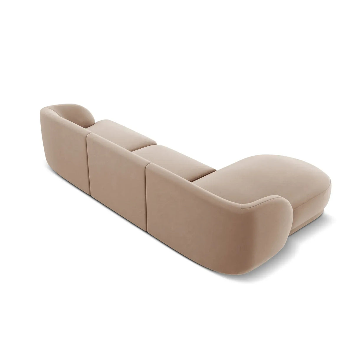 Miley 4-Sitzer Ecksofa Links mit Bezug aus Samt oder Chenille, 255x156 cm - ZEN ZONE Furniture