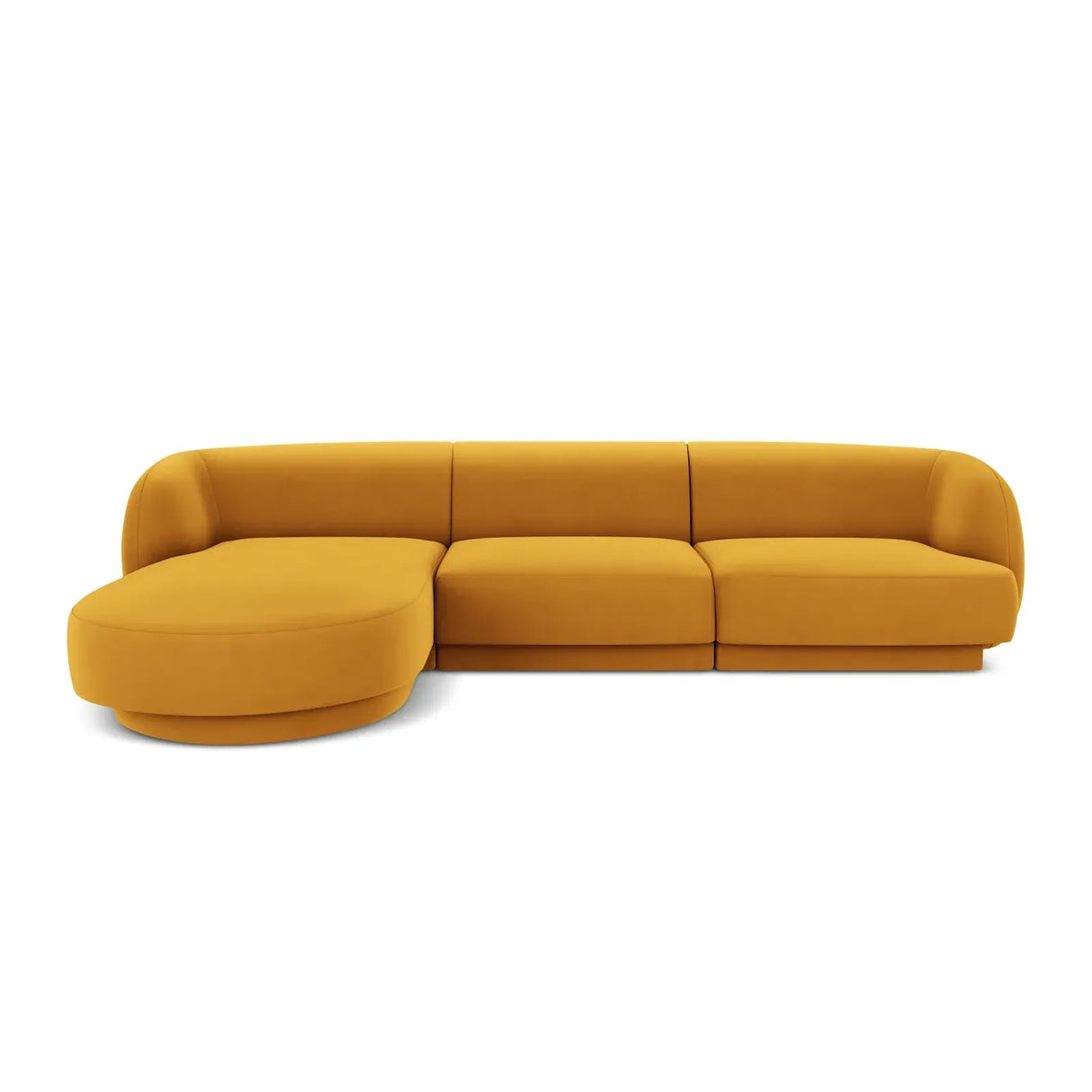 Miley 4-Sitzer Ecksofa Links mit Bezug aus Samt oder Chenille, 255x156 cm - ZEN ZONE Furniture