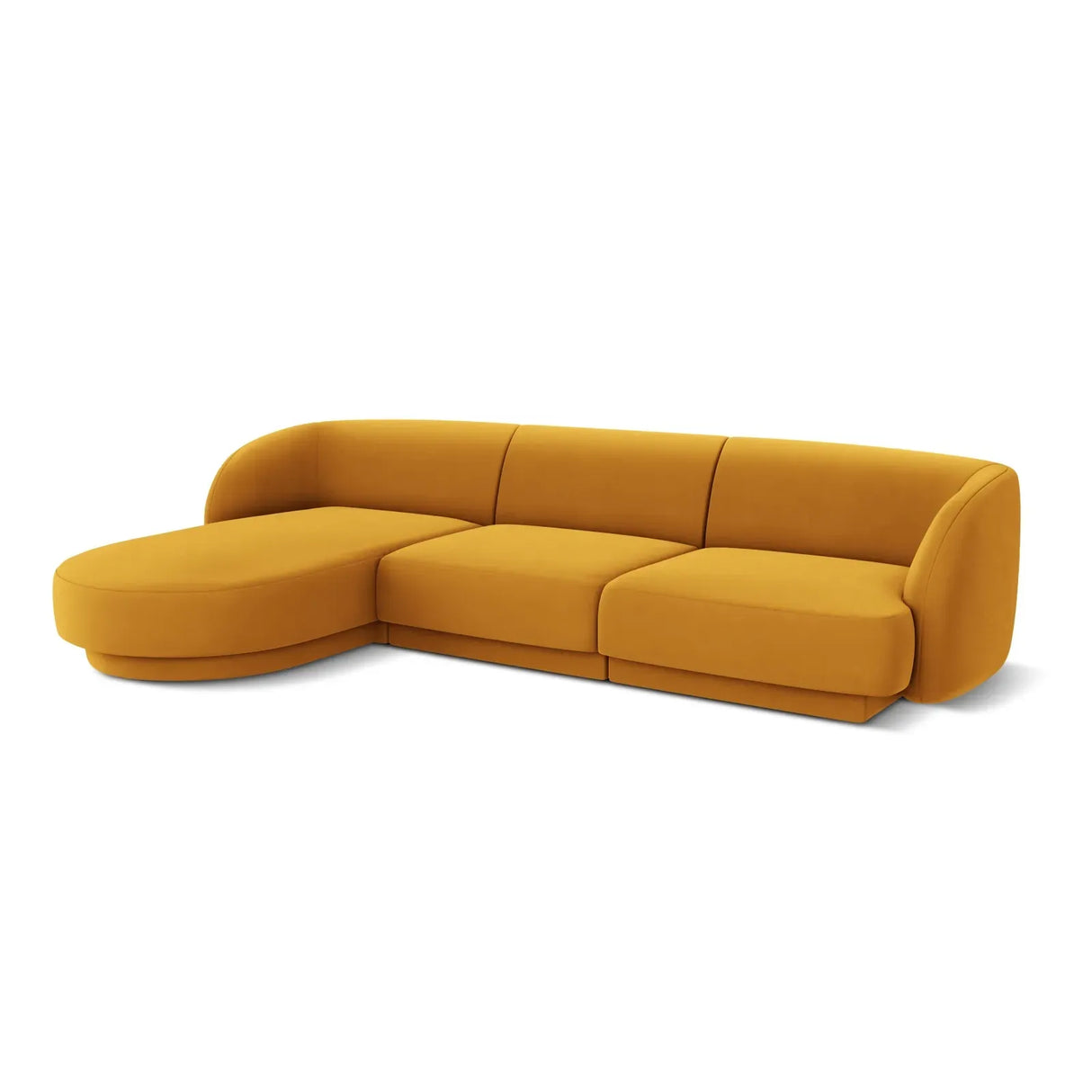 Miley 4-Sitzer Ecksofa Links mit Bezug aus Samt oder Chenille, 255x156 cm - ZEN ZONE Furniture