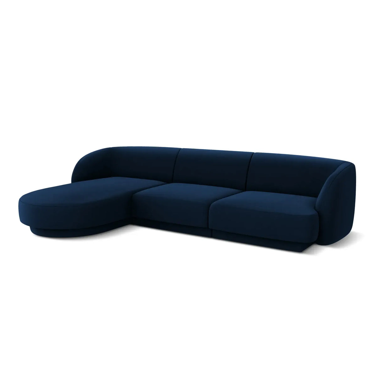 Miley 4-Sitzer Ecksofa Links mit Bezug aus Samt oder Chenille, 255x156 cm - ZEN ZONE Furniture