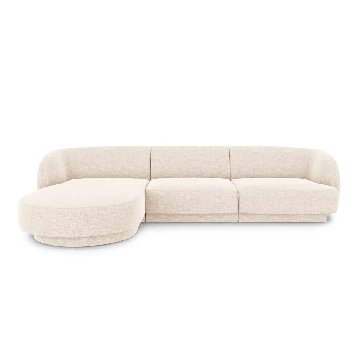 Miley 4-Sitzer Ecksofa Links mit Bezug aus Samt oder Chenille, 255x156 cm - ZEN ZONE Furniture
