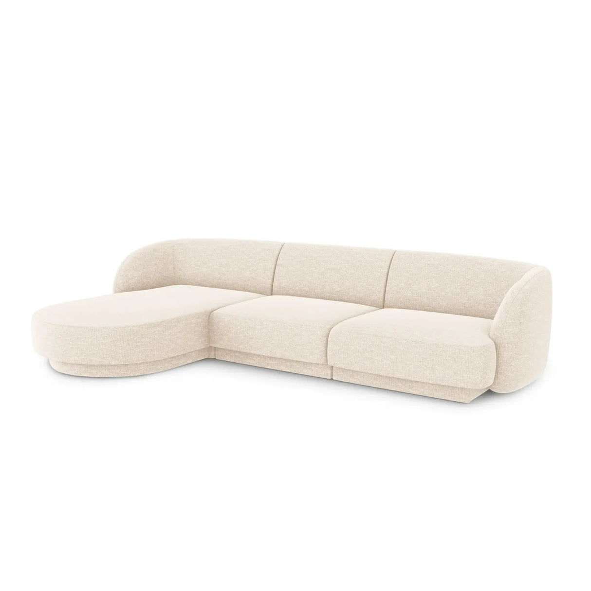Miley 4-Sitzer Ecksofa Links mit Bezug aus Samt oder Chenille, 255x156 cm - ZEN ZONE Furniture
