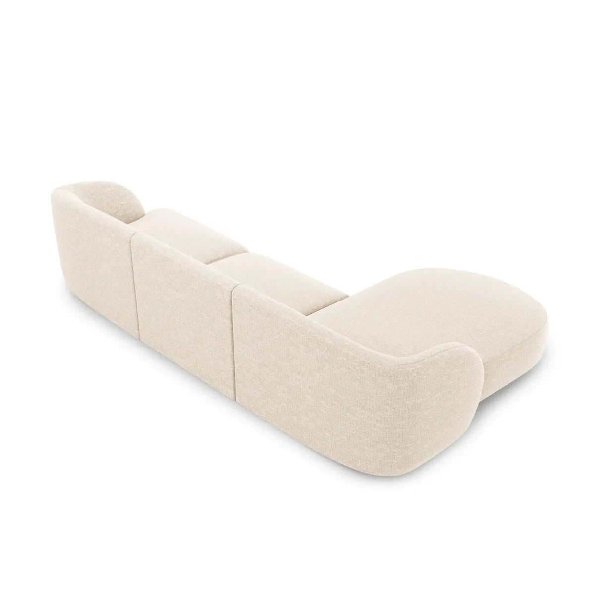 Miley 4-Sitzer Ecksofa Links mit Bezug aus Samt oder Chenille, 255x156 cm - ZEN ZONE Furniture