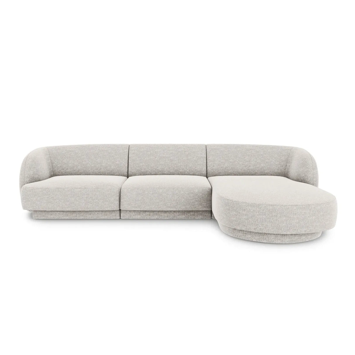 Miley 4-Sitzer Ecksofa Rechts mit Bezug aus Samt oder Chenille, 255x156 cm - ZEN ZONE Furniture