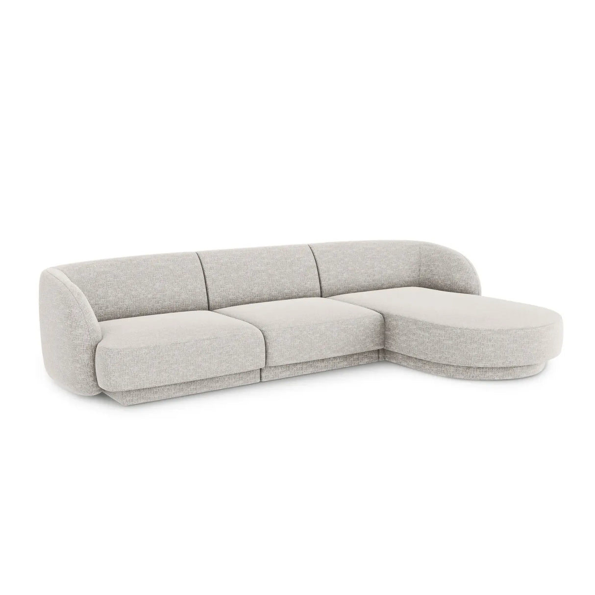 Miley 4-Sitzer Ecksofa Rechts mit Bezug aus Samt oder Chenille, 255x156 cm - ZEN ZONE Furniture