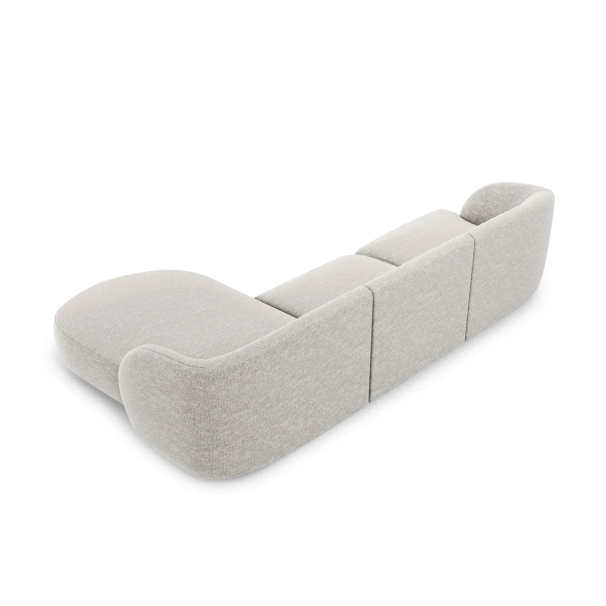 Miley 4-Sitzer Ecksofa Rechts mit Bezug aus Samt oder Chenille, 255x156 cm - ZEN ZONE Furniture