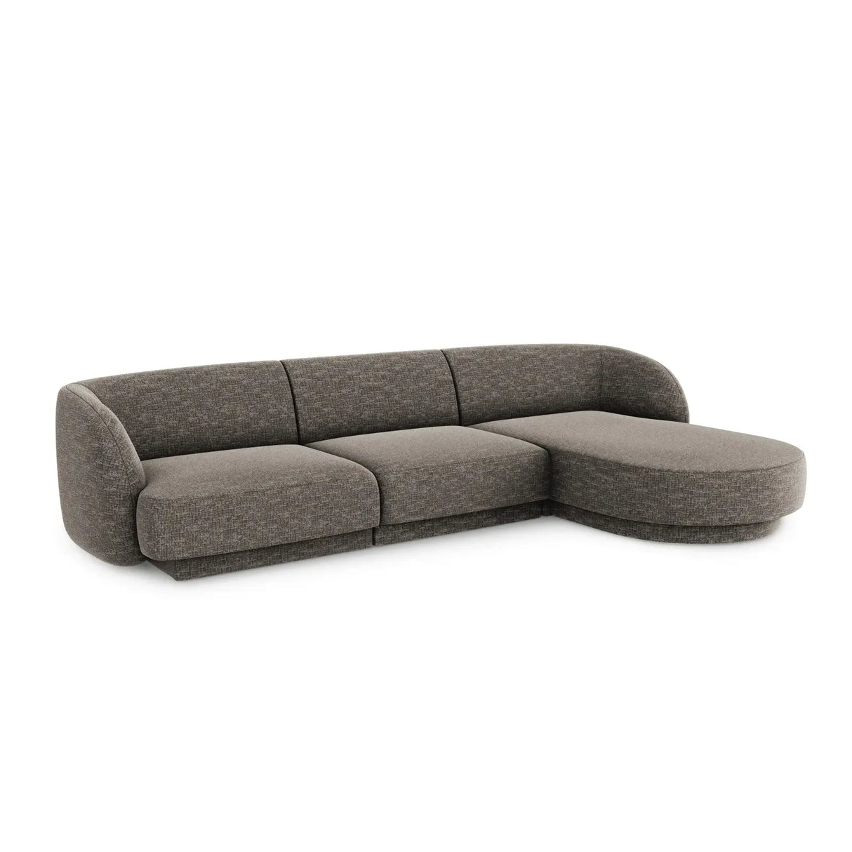 Miley 4-Sitzer Ecksofa Rechts mit Bezug aus Samt oder Chenille, 255x156 cm - ZEN ZONE Furniture