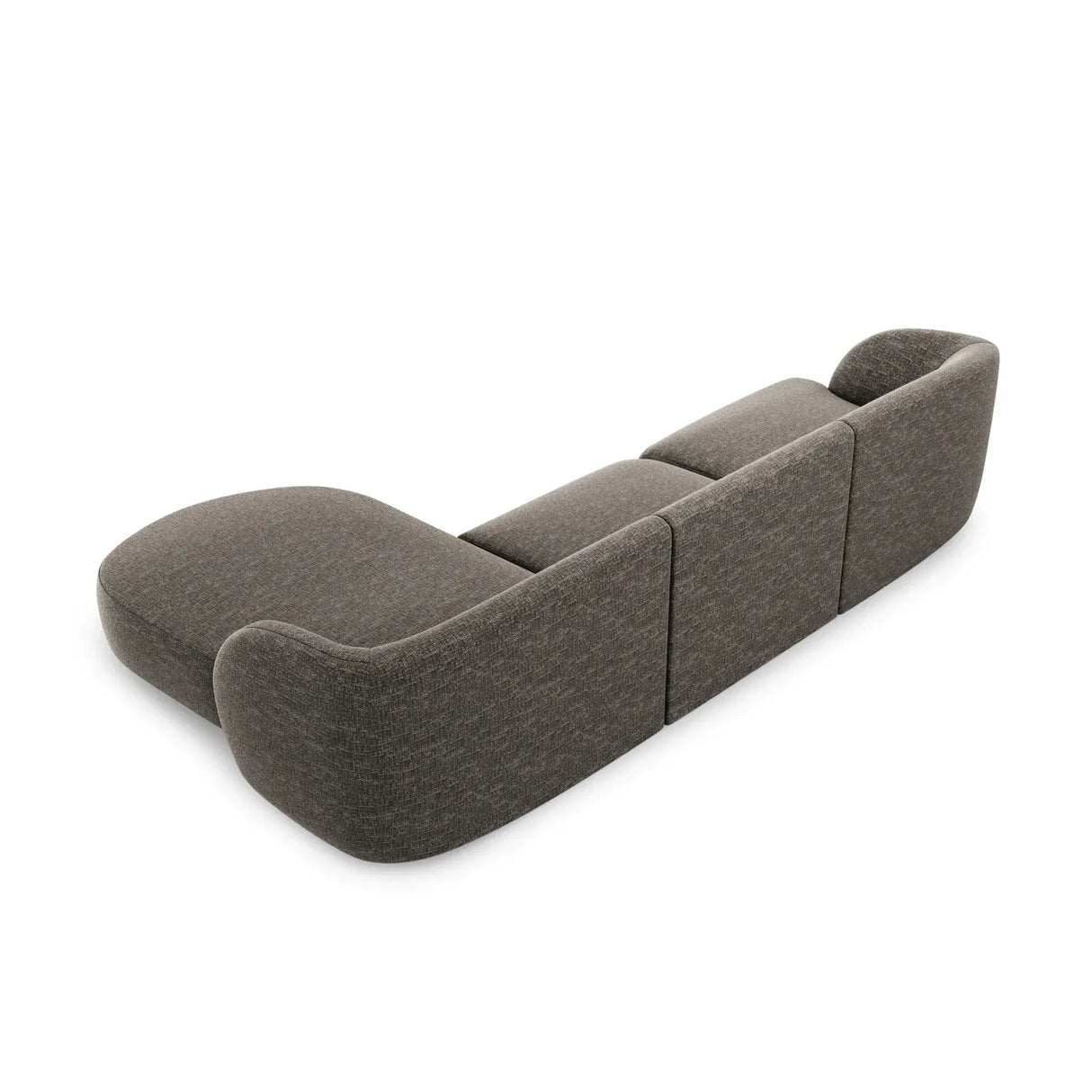 Miley 4-Sitzer Ecksofa Rechts mit Bezug aus Samt oder Chenille, 255x156 cm - ZEN ZONE Furniture