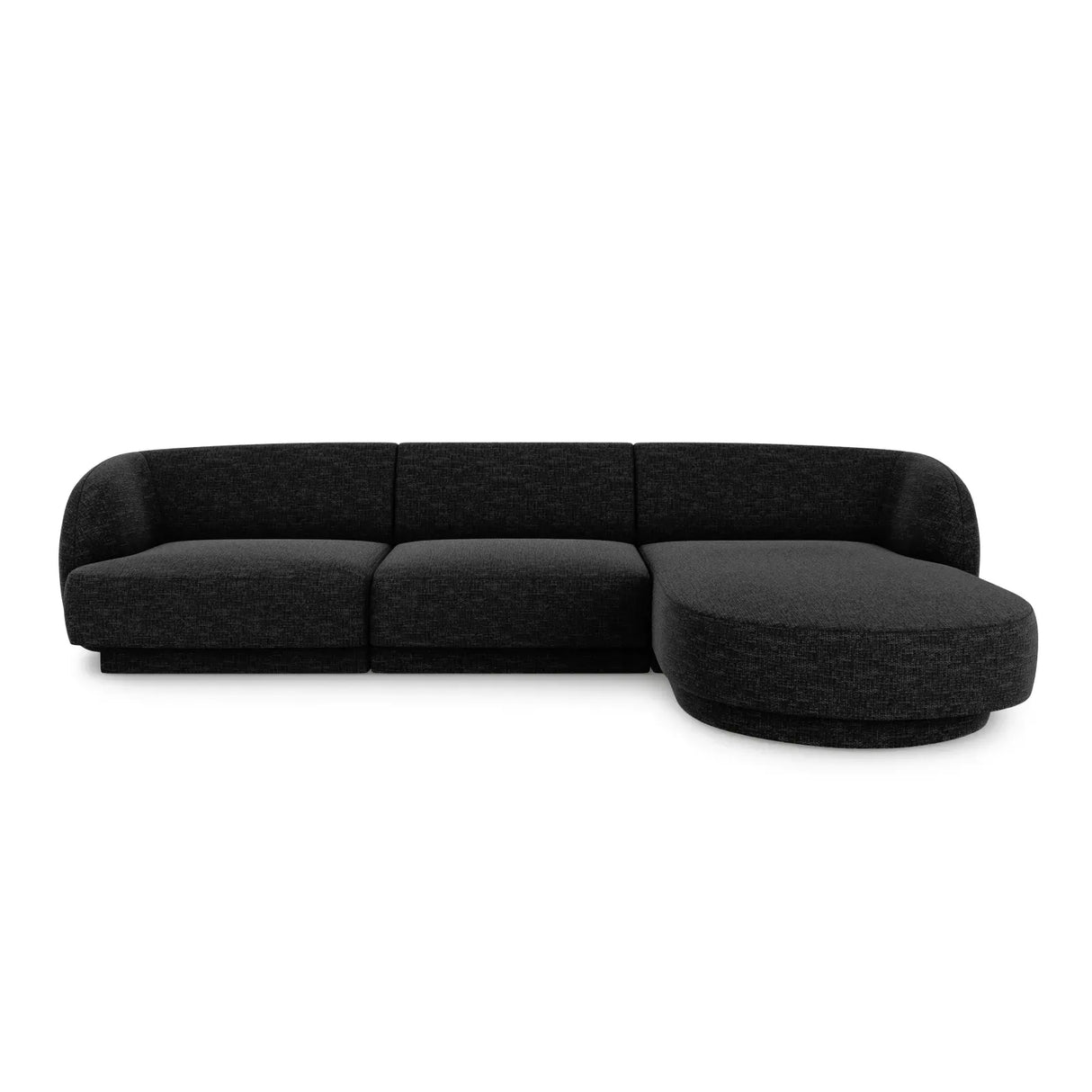 Miley 4-Sitzer Ecksofa Rechts mit Bezug aus Samt oder Chenille, 255x156 cm - ZEN ZONE Furniture