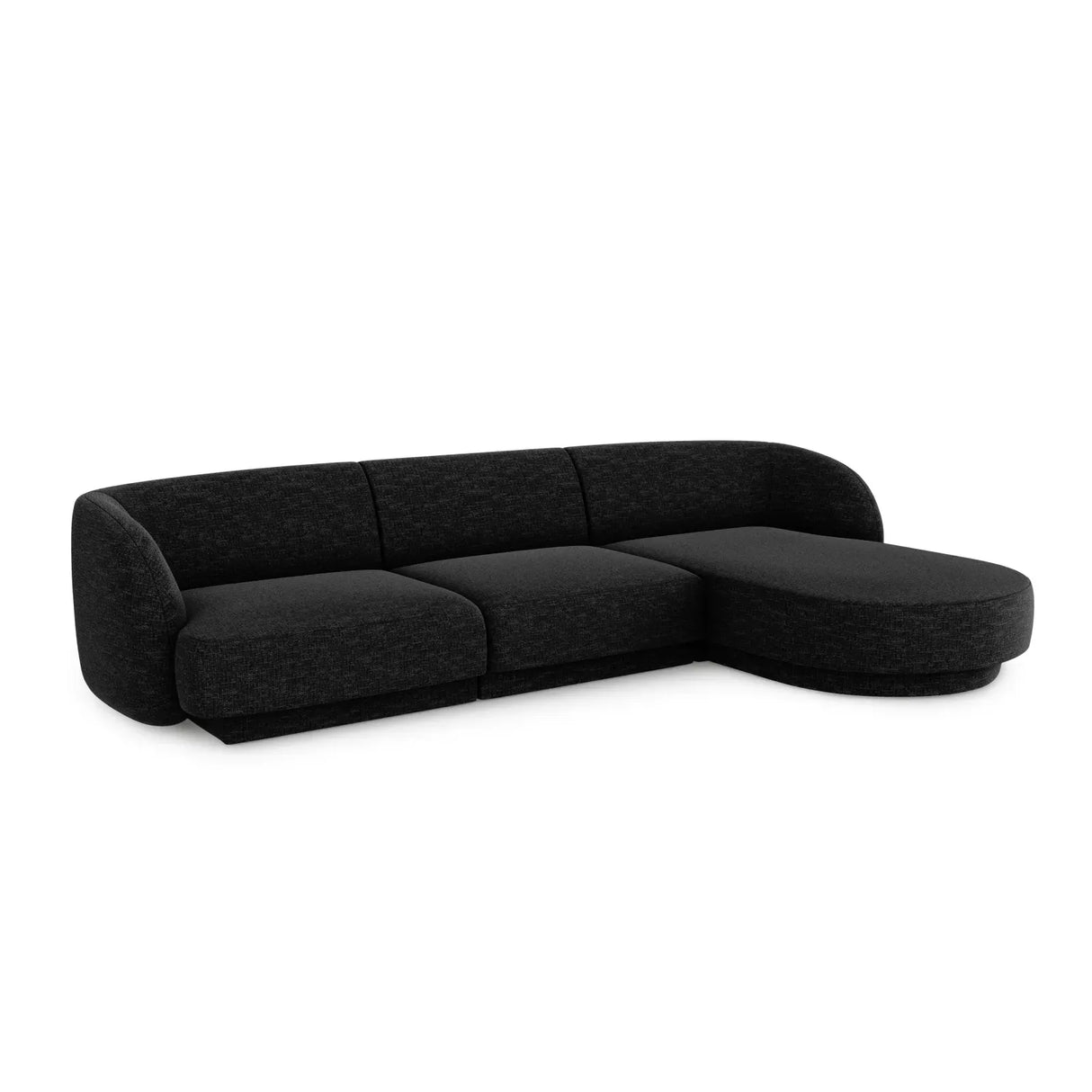 Miley 4-Sitzer Ecksofa Rechts mit Bezug aus Samt oder Chenille, 255x156 cm - ZEN ZONE Furniture