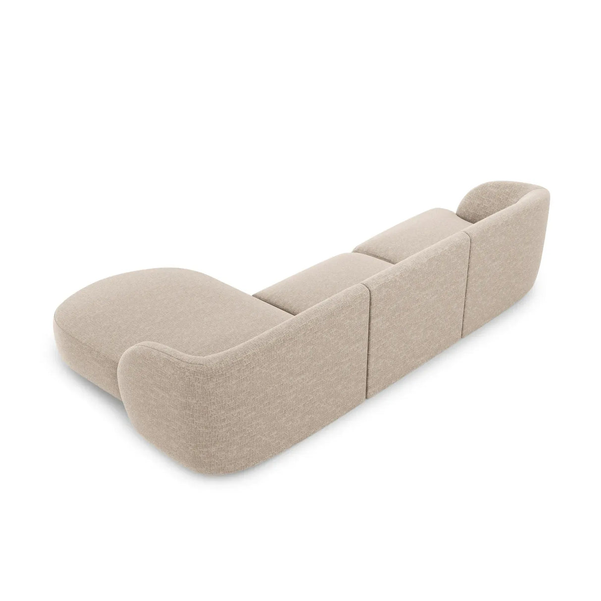 Miley 4-Sitzer Ecksofa Rechts mit Bezug aus Samt oder Chenille, 255x156 cm - ZEN ZONE Furniture