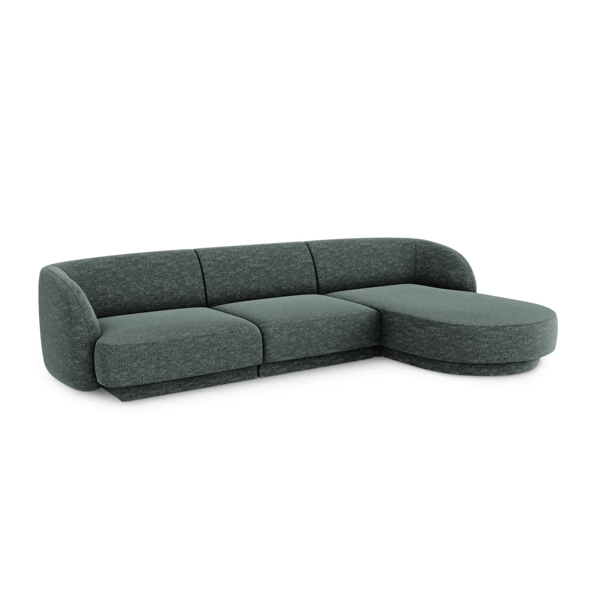 Miley 4-Sitzer Ecksofa Rechts mit Bezug aus Samt oder Chenille, 255x156 cm - ZEN ZONE Furniture