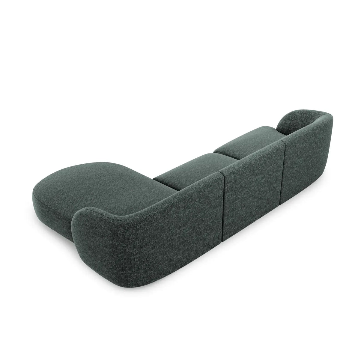 Miley 4-Sitzer Ecksofa Rechts mit Bezug aus Samt oder Chenille, 255x156 cm - ZEN ZONE Furniture