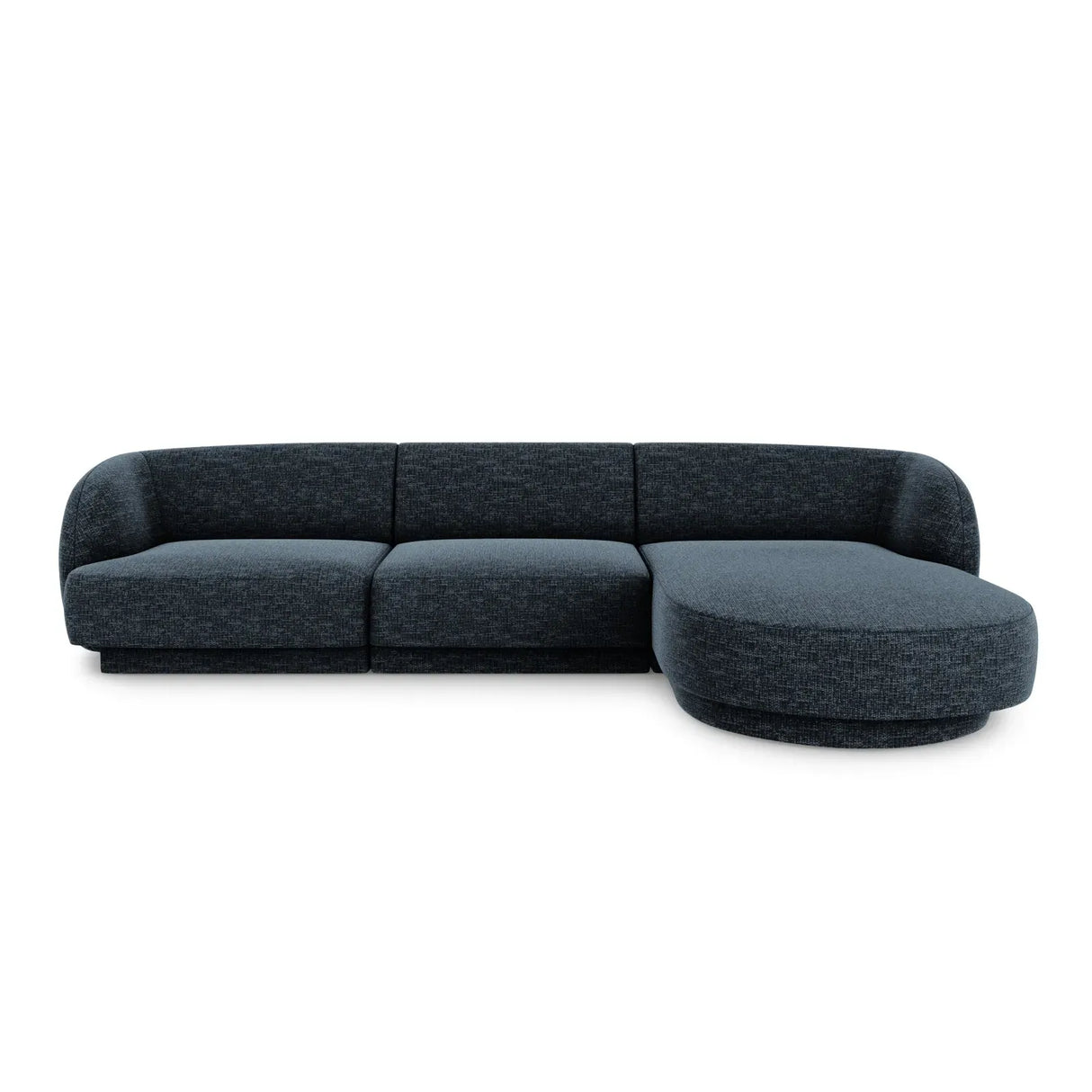 Miley 4-Sitzer Ecksofa Rechts mit Bezug aus Samt oder Chenille, 255x156 cm - ZEN ZONE Furniture