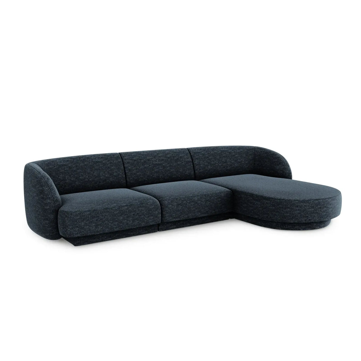 Miley 4-Sitzer Ecksofa Rechts mit Bezug aus Samt oder Chenille, 255x156 cm - ZEN ZONE Furniture