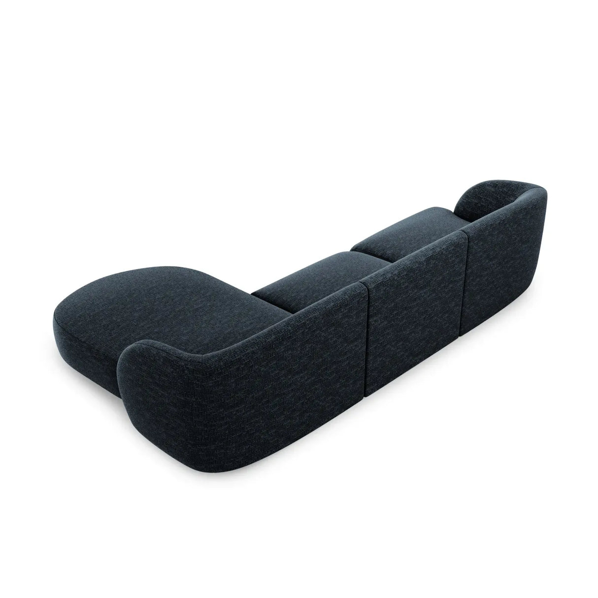 Miley 4-Sitzer Ecksofa Rechts mit Bezug aus Samt oder Chenille, 255x156 cm - ZEN ZONE Furniture
