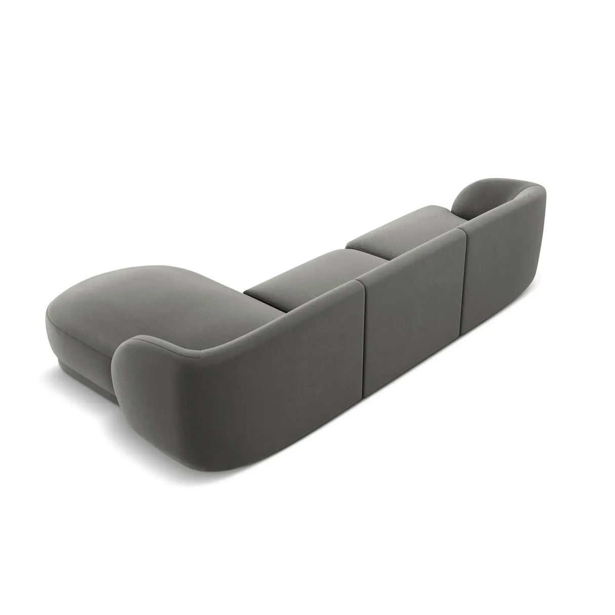 Miley 4-Sitzer Ecksofa Rechts mit Bezug aus Samt oder Chenille, 255x156 cm - ZEN ZONE Furniture