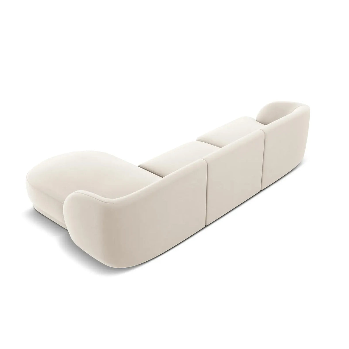 Miley 4-Sitzer Ecksofa Rechts mit Bezug aus Samt oder Chenille, 255x156 cm - ZEN ZONE Furniture
