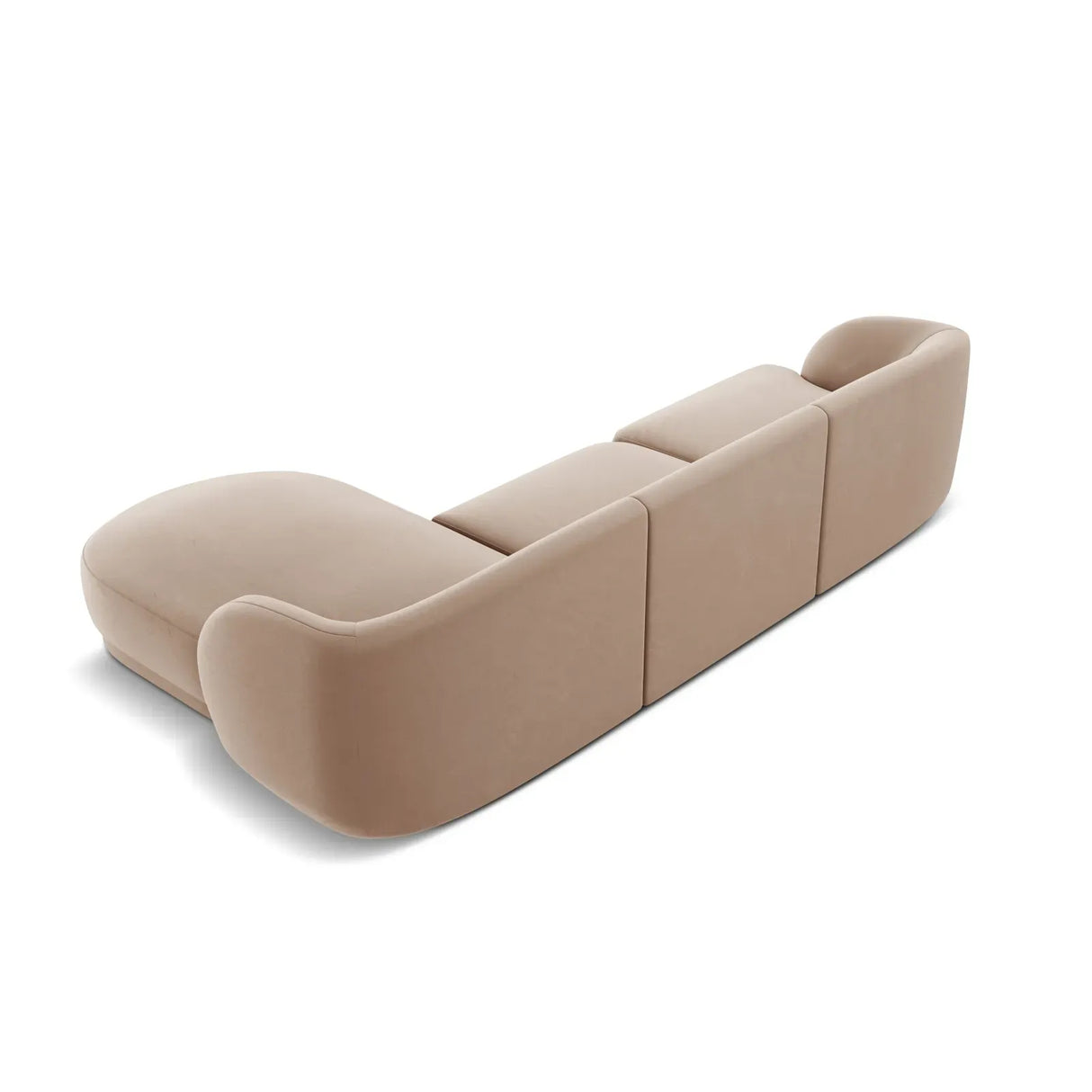 Miley 4-Sitzer Ecksofa Rechts mit Bezug aus Samt oder Chenille, 255x156 cm - ZEN ZONE Furniture