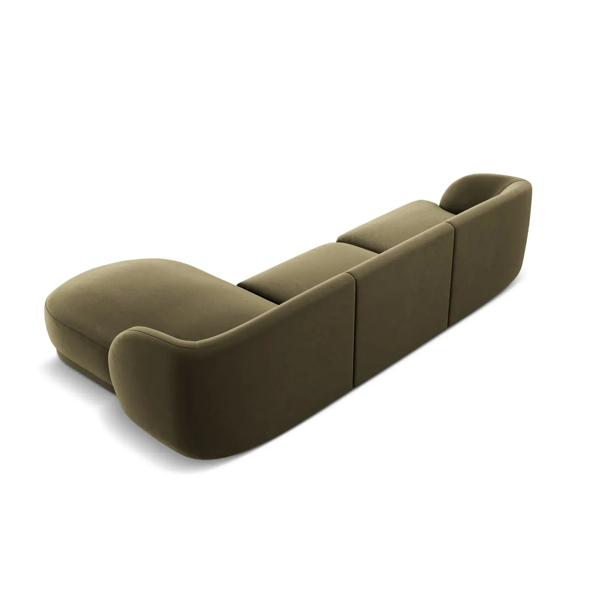 Miley 4-Sitzer Ecksofa Rechts mit Bezug aus Samt oder Chenille, 255x156 cm - ZEN ZONE Furniture