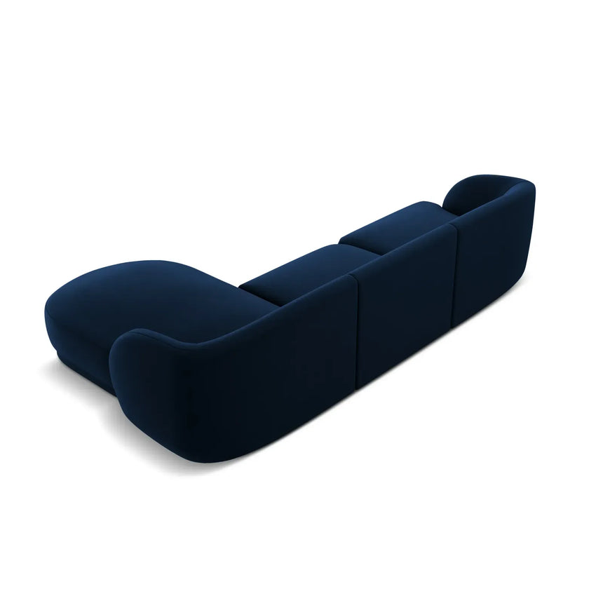Miley 4-Sitzer Ecksofa Rechts mit Bezug aus Samt oder Chenille, 255x156 cm - ZEN ZONE Furniture