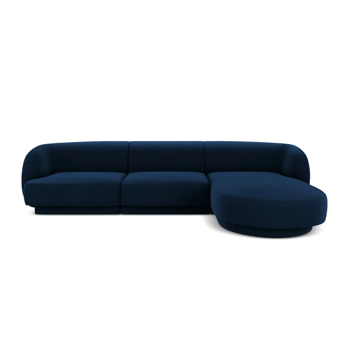 Miley 4-Sitzer Ecksofa Rechts mit Bezug aus Samt oder Chenille, 255x156 cm - ZEN ZONE Furniture