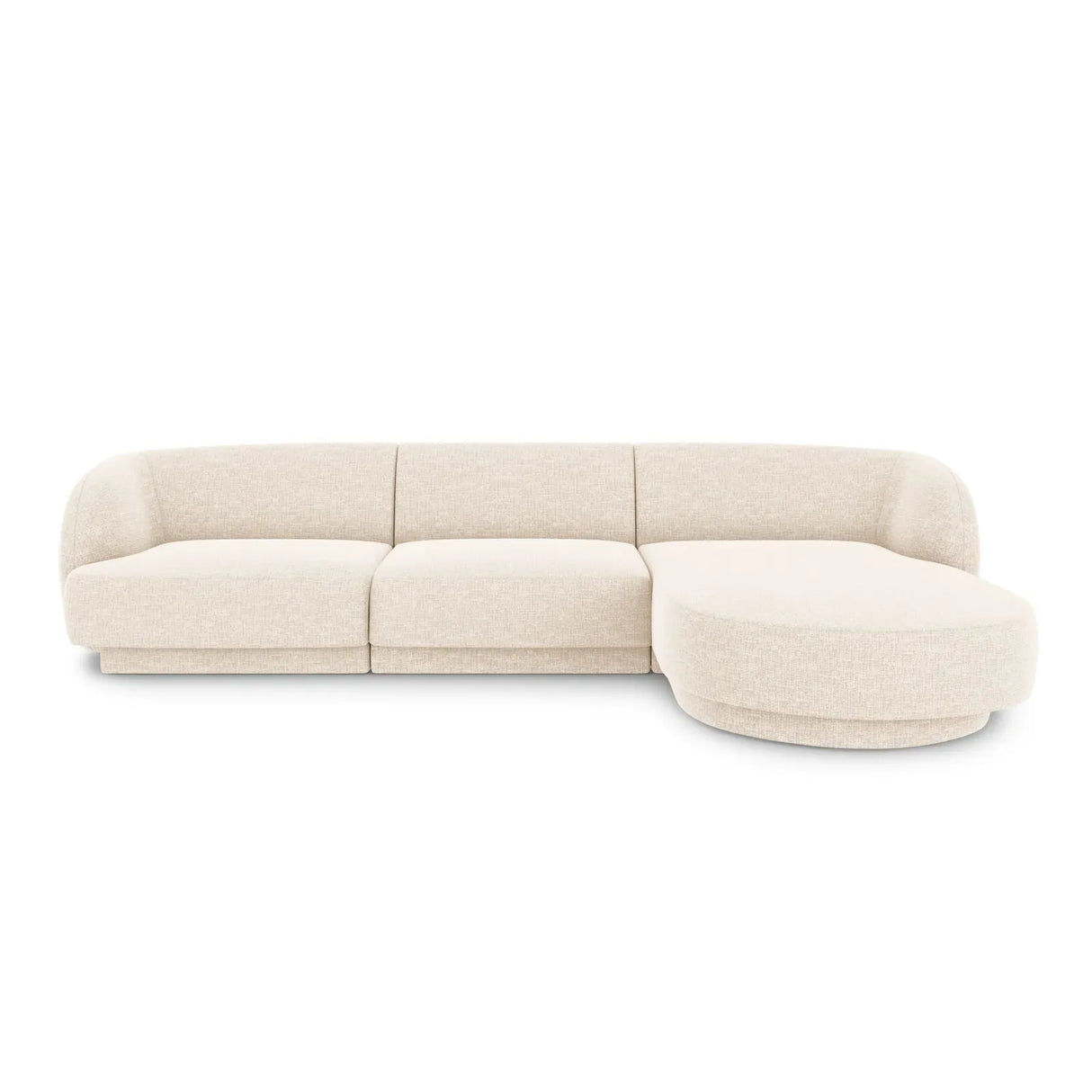 Miley 4-Sitzer Ecksofa Rechts mit Bezug aus Samt oder Chenille, 255x156 cm - ZEN ZONE Furniture