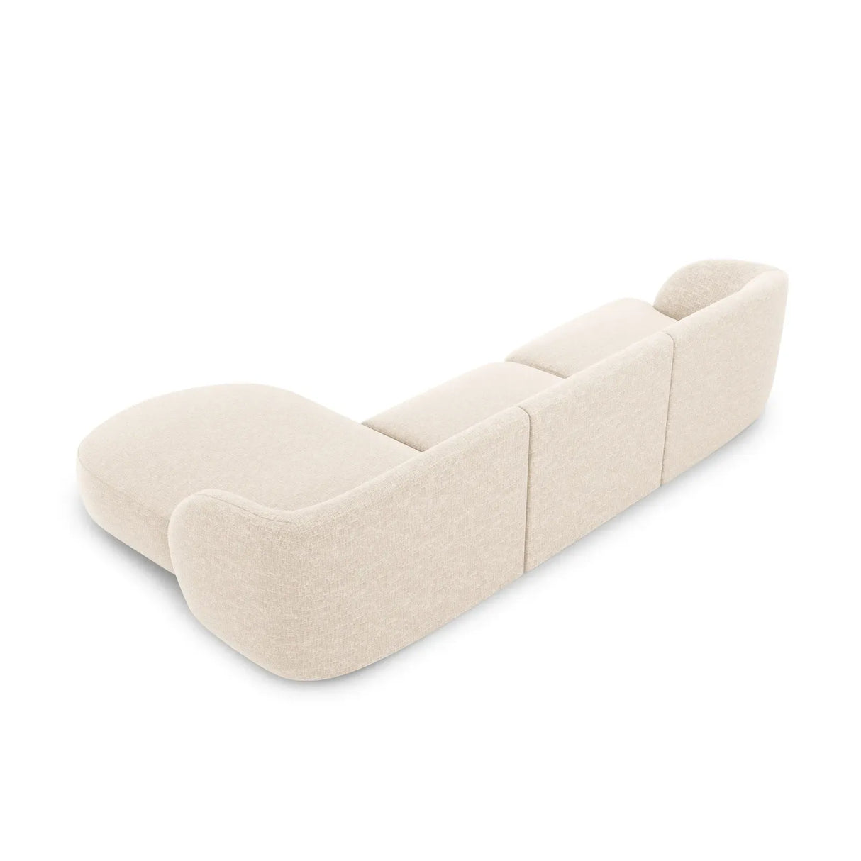 Miley 4-Sitzer Ecksofa Rechts mit Bezug aus Samt oder Chenille, 255x156 cm - ZEN ZONE Furniture