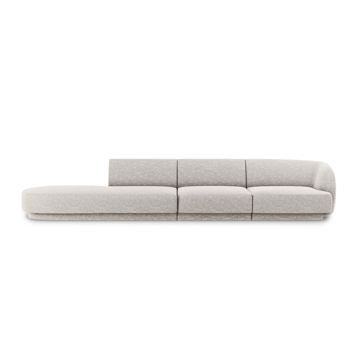 Miley 4-Sitzer Sofa, Linke Seite offen, in Chenille (Haga06) in Hellgrau, 323x90 cm – Bild 1