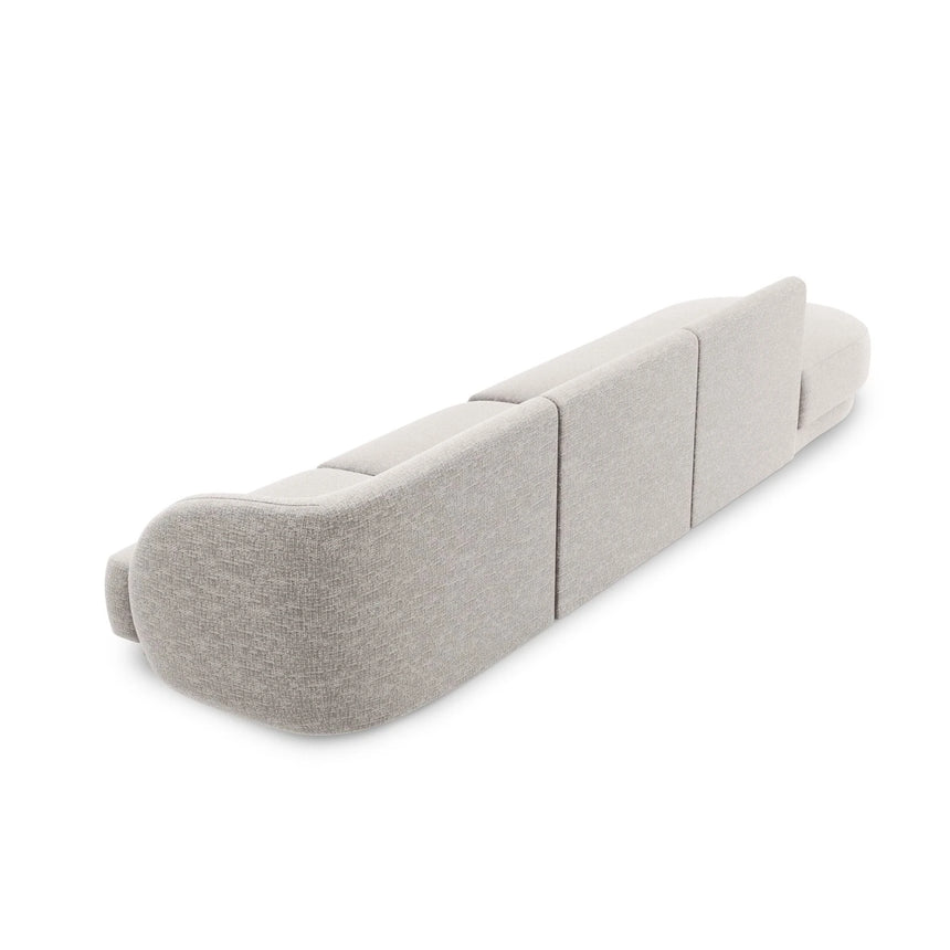 Miley 4-Sitzer Sofa, Linke Seite offen, in Chenille (Haga06) in Hellgrau, 323x90 cm – Bild 4