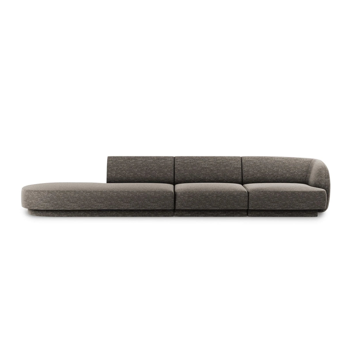 Miley 4-Sitzer Sofa, Linke Seite offen, in Chenille (Haga16) in Grau, 323x90 cm – Bild 1
