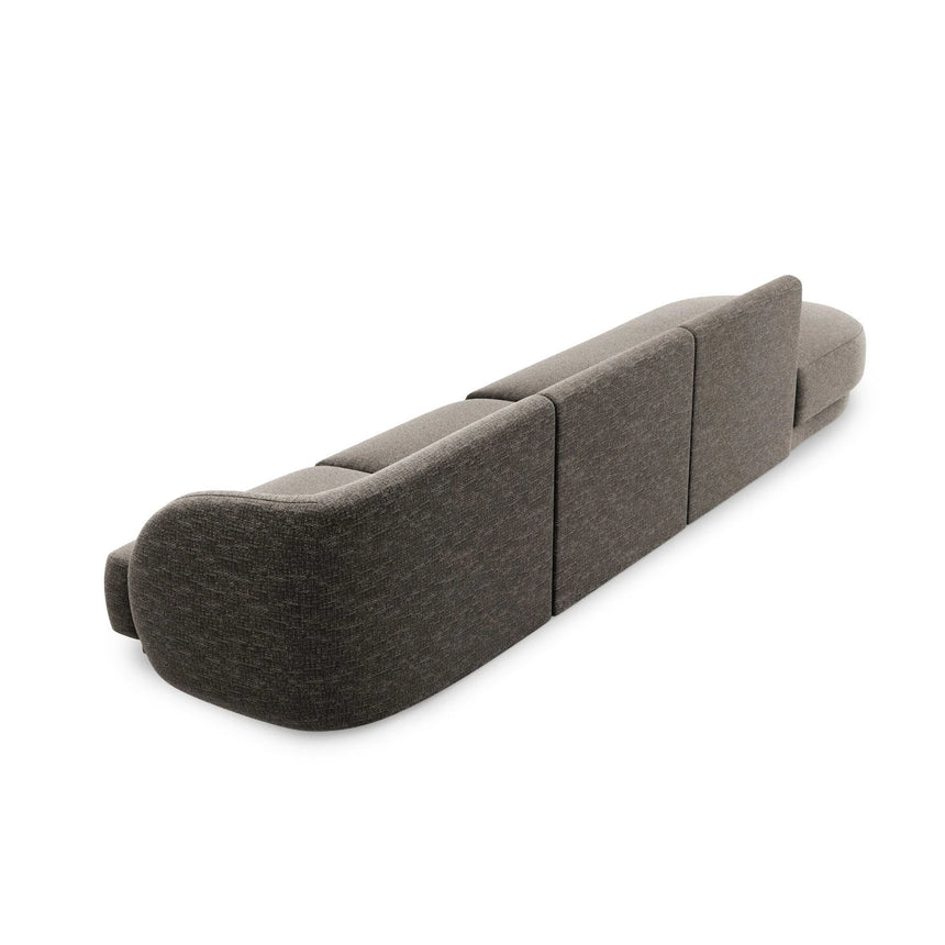 Miley 4-Sitzer Sofa, Linke Seite offen, in Chenille (Haga16) in Grau, 323x90 cm – Bild 4