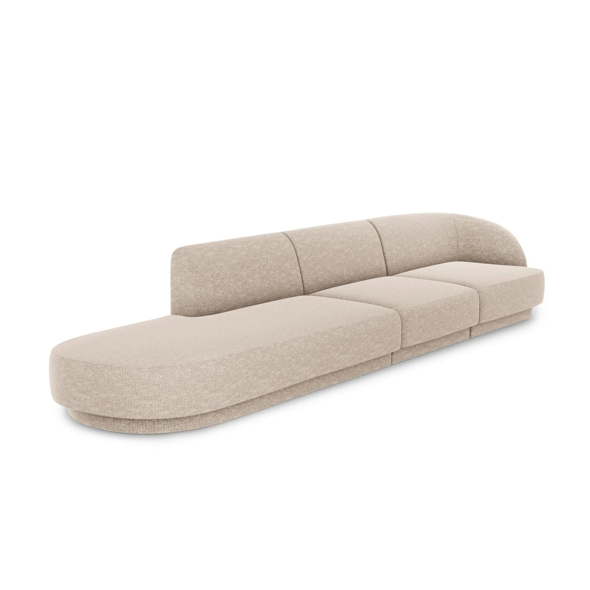 Miley 4-Sitzer Sofa, Linke Seite offen, in Chenille (Haga30) in Beige, 323x90 cm – Bild 3