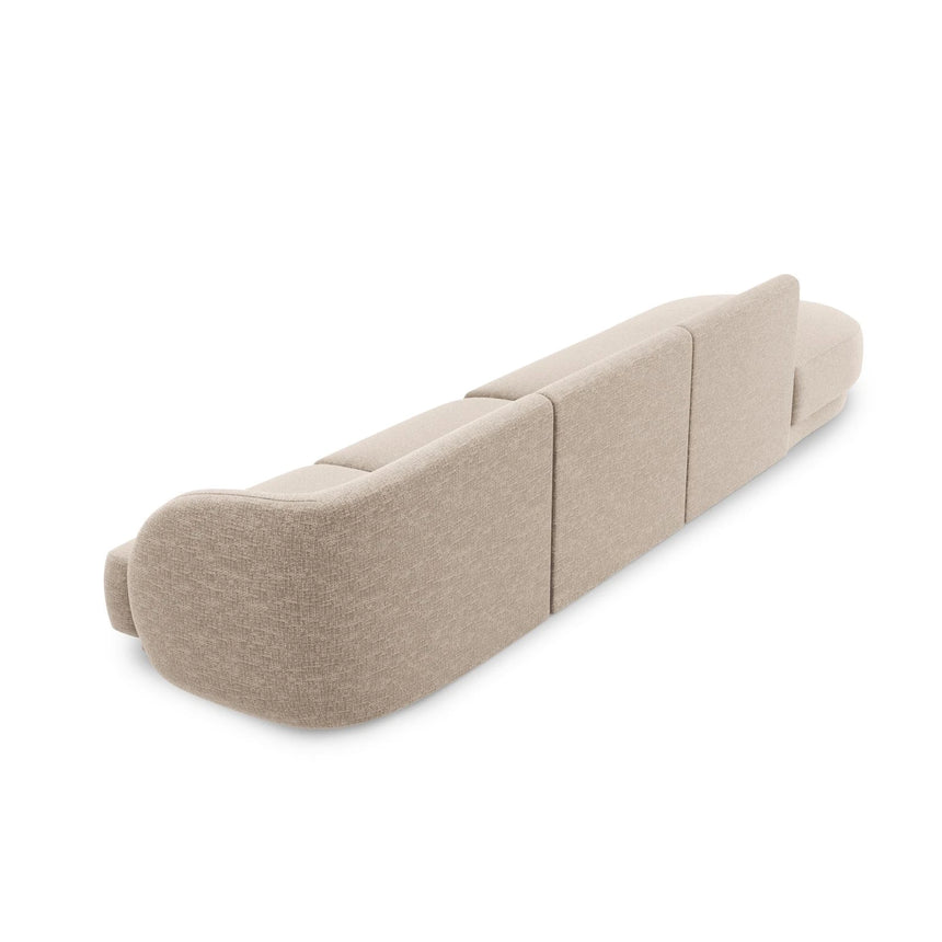 Miley 4-Sitzer Sofa, Linke Seite offen, in Chenille (Haga30) in Beige, 323x90 cm – Bild 4