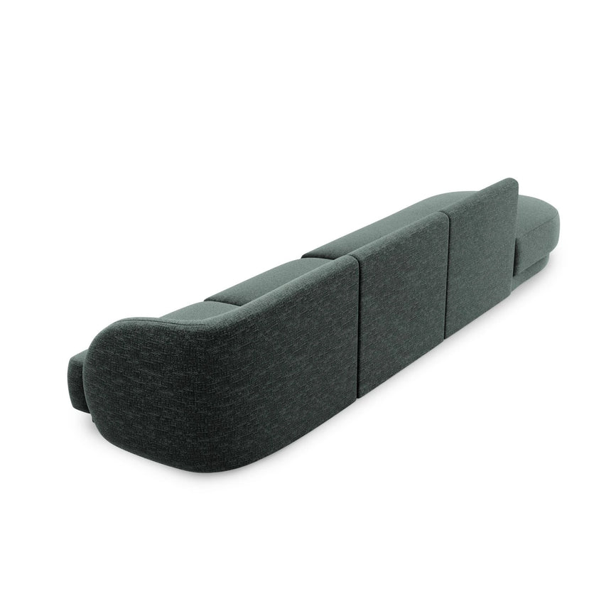 Miley 4-Sitzer Sofa, Linke Seite offen, in Chenille (Haga78) in Petrol, 323x90 cm – Bild 4