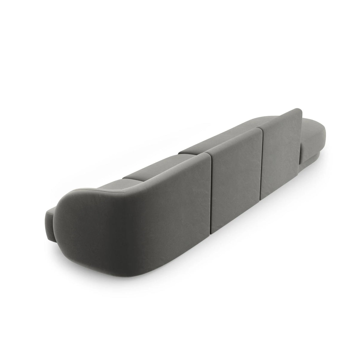 Miley 4-Sitzer Sofa, Linke Seite offen, in Samt (Blu13) in Hellgrau, 323x90 cm – Bild 4