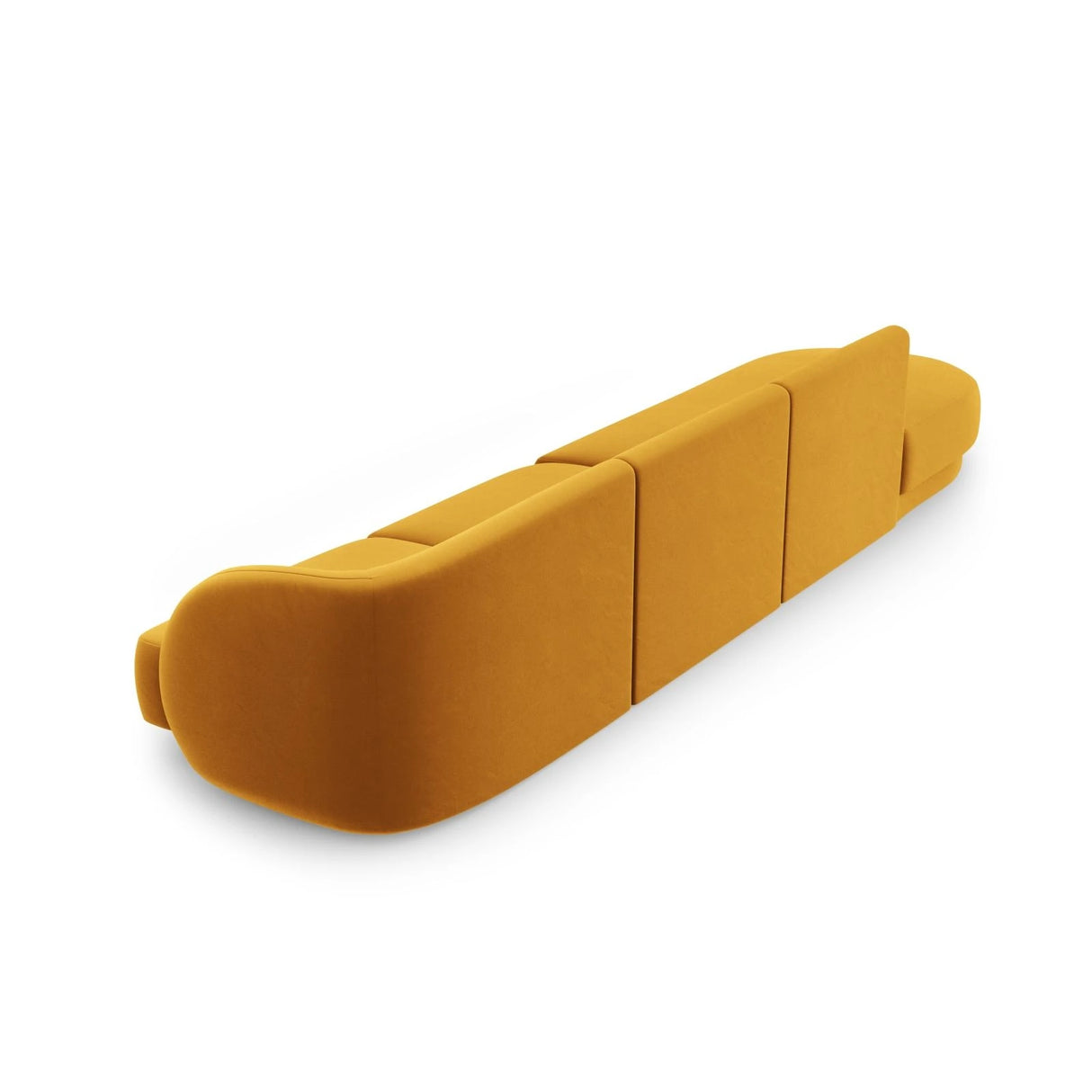 Miley 4-Sitzer Sofa, Linke Seite offen, in Samt (Blu68) in Gelb, 323x90 cm – Bild 4