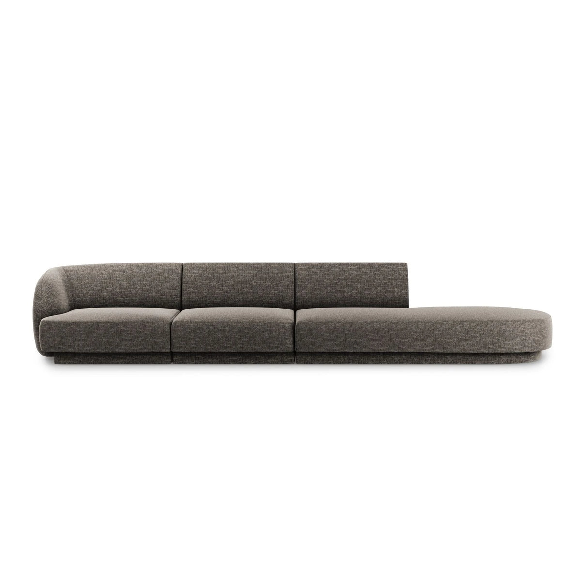 Miley 4-Sitzer Sofa, Rechte Seite offen, in Chenille (Haga16) in Grau, 323x90 cm – Bild 1