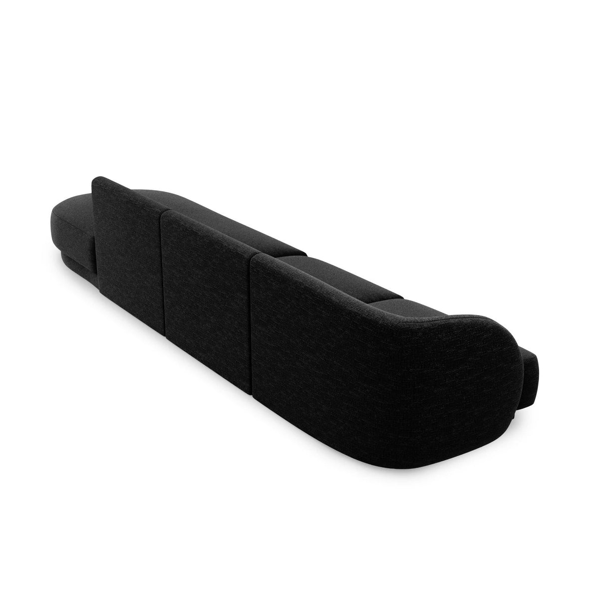 Miley 4-Sitzer Sofa, Rechte Seite offen, in Chenille (Haga19) in Schwarz, 323x90 cm – Bild 4