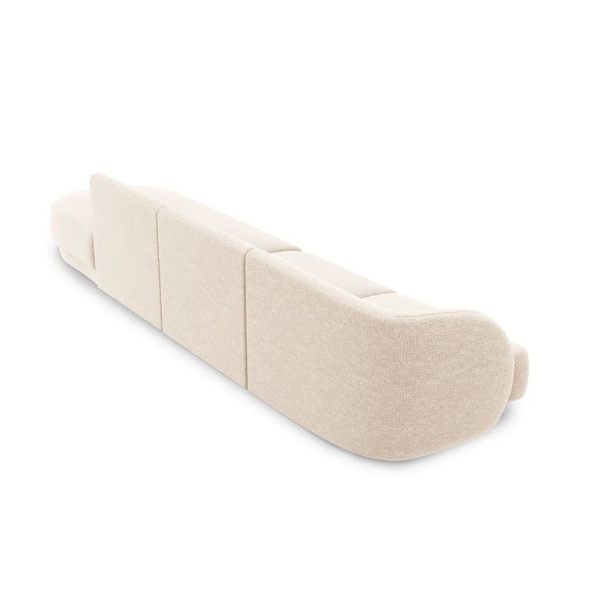 Miley 4-Sitzer Sofa, Rechte Seite offen, in Chenille (Haga23) in Leichtes Beige, 323x90 cm – Bild 4